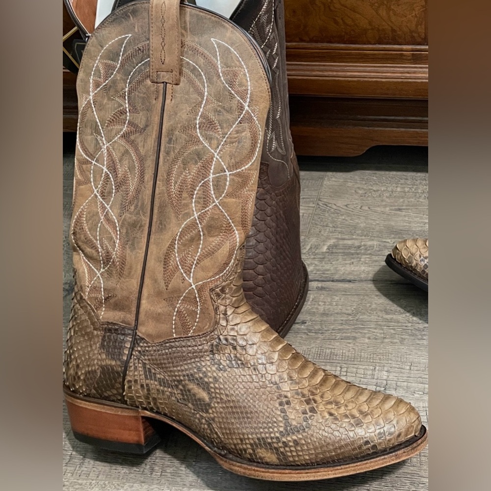 Dan Post Python Cowboy Boots Sand / Light Brown B… - image 12